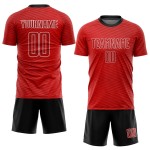 Maillot de football personnalisé à sublimation rouge et noir Maillot de football personnalisé à sublimation rouge et noir