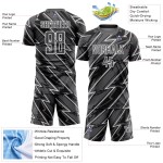 Maillot de football personnalisé à sublimation gris acier et blanc Lightning Maillot de football personnalisé à sublimation gris acier et blanc Lightning