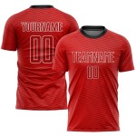 Maillot de football personnalisé à sublimation rouge et noir Maillot de football personnalisé à sublimation rouge et noir
