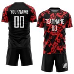 Maillot de football personnalisé à sublimation rouge, blanc et noir Maillot de football personnalisé à sublimation rouge, blanc et noir