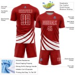 Maillot de football personnalisé à sublimation avec motifs de vent rouge et blanc Maillot de football personnalisé à sublimation avec motifs de vent rouge et blanc