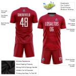 Maillot de football personnalisé à sublimation rouge et blanc Maillot de football personnalisé à sublimation rouge et blanc