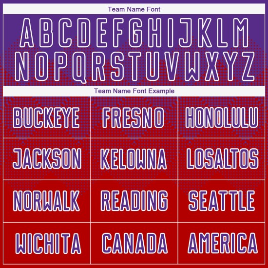 Maillot de football personnalisé à sublimation rouge, violet et blanc Maillot de football personnalisé à sublimation rouge, violet et blanc