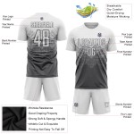 Maillot de football personnalisé gris acier et blanc par sublimation Maillot de football personnalisé gris acier et blanc par sublimation