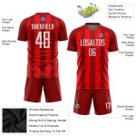 Maillot de football personnalisé à sublimation rouge et blanc Maillot de football personnalisé à sublimation rouge et blanc