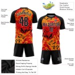 Maillot de football personnalisé à sublimation rouge, noir et or Maillot de football personnalisé à sublimation rouge, noir et or
