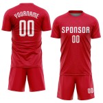 Maillot de football personnalisé à sublimation rouge et blanc Maillot de football personnalisé à sublimation rouge et blanc