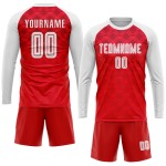 Maillot de football personnalisé à sublimation rouge et blanc pour extérieur Maillot de football personnalisé à sublimation rouge et blanc pour extérieur