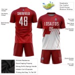 Maillot de football personnalisé à sublimation rouge et blanc Maillot de football personnalisé à sublimation rouge et blanc