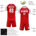 Maillot de football personnalisé à sublimation rouge et blanc pour extérieur Maillot de football personnalisé à sublimation rouge et blanc pour extérieur