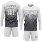 Maillot de football personnalisé gris acier et blanc par sublimation Maillot de football personnalisé gris acier et blanc par sublimation