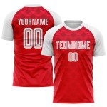 Maillot de football personnalisé à sublimation rouge et blanc pour extérieur Maillot de football personnalisé à sublimation rouge et blanc pour extérieur