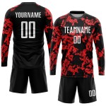 Maillot de football personnalisé à sublimation rouge, blanc et noir Maillot de football personnalisé à sublimation rouge, blanc et noir