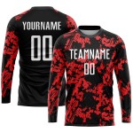 Maillot de football personnalisé à sublimation rouge, blanc et noir Maillot de football personnalisé à sublimation rouge, blanc et noir