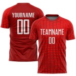 Maillot de football personnalisé à sublimation rouge et blanc Maillot de football personnalisé à sublimation rouge et blanc