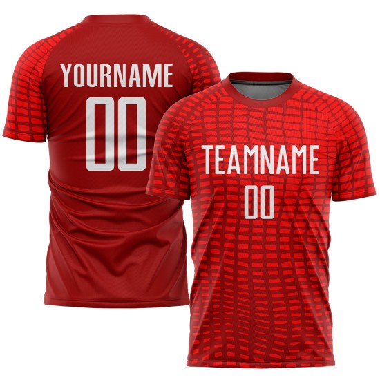 Maillot de football personnalisé à sublimation rouge et blanc Maillot de football personnalisé à sublimation rouge et blanc