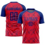Maillot de football personnalisé à sublimation rouge royal Maillot de football personnalisé à sublimation rouge royal