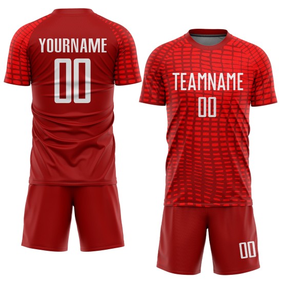 Maillot de football personnalisé à sublimation rouge et blanc Maillot de football personnalisé à sublimation rouge et blanc