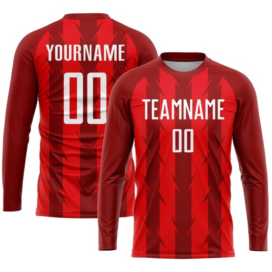 Maillot de football personnalisé à sublimation rouge et blanc Maillot de football personnalisé à sublimation rouge et blanc