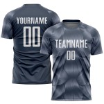 Maillot de football personnalisé gris acier et blanc par sublimation Maillot de football personnalisé gris acier et blanc par sublimation