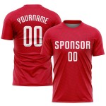 Maillot de football personnalisé à sublimation rouge et blanc Maillot de football personnalisé à sublimation rouge et blanc