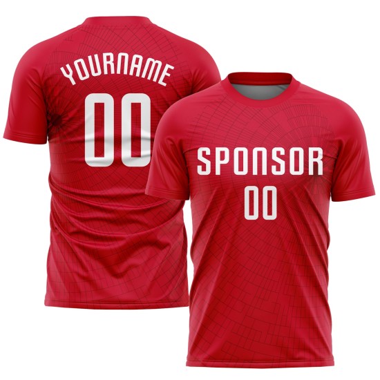 Maillot de football personnalisé à sublimation rouge et blanc Maillot de football personnalisé à sublimation rouge et blanc
