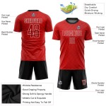 Maillot de football personnalisé à sublimation rouge et noir Maillot de football personnalisé à sublimation rouge et noir