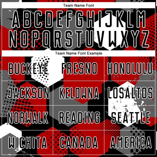 Maillot de football personnalisé à sublimation rouge, noir et blanc Maillot de football personnalisé à sublimation rouge, noir et blanc