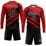 Maillot de football personnalisé à sublimation rouge, noir et blanc Maillot de football personnalisé à sublimation rouge, noir et blanc
