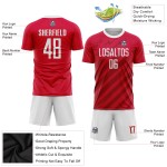 Maillot de football personnalisé à sublimation rouge et blanc Maillot de football personnalisé à sublimation rouge et blanc
