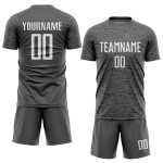 Maillot de football personnalisé gris acier et blanc par sublimation Maillot de football personnalisé gris acier et blanc par sublimation