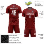 Maillot de football personnalisé à sublimation rouge et blanc Maillot de football personnalisé à sublimation rouge et blanc
