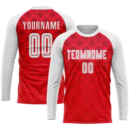 Maillot de football personnalisé à sublimation rouge et blanc pour extérieur Maillot de football personnalisé à sublimation rouge et blanc pour extérieur