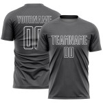 Maillot de football personnalisé à sublimation géométrique gris acier et blanc Maillot de football personnalisé à sublimation géométrique gris acier et blanc