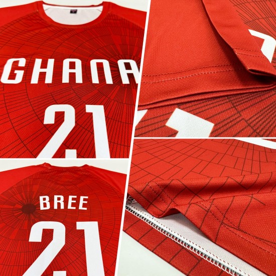 Maillot de football personnalisé à sublimation rouge et blanc Maillot de football personnalisé à sublimation rouge et blanc