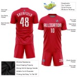 Maillot de football personnalisé à sublimation rouge et blanc Maillot de football personnalisé à sublimation rouge et blanc