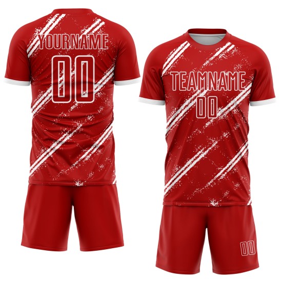 Maillot de football personnalisé à sublimation rouge et blanc Maillot de football personnalisé à sublimation rouge et blanc