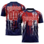 Maillot de football personnalisé à sublimation rouge royal et blanc Maillot de football personnalisé à sublimation rouge royal et blanc