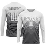 Maillot de football personnalisé gris acier et blanc par sublimation Maillot de football personnalisé gris acier et blanc par sublimation