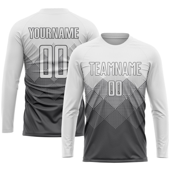 Maillot de football personnalisé gris acier et blanc par sublimation Maillot de football personnalisé gris acier et blanc par sublimation