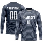 Maillot de football personnalisé gris acier et blanc par sublimation Maillot de football personnalisé gris acier et blanc par sublimation