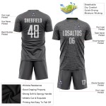Maillot de football personnalisé gris acier et blanc par sublimation Maillot de football personnalisé gris acier et blanc par sublimation