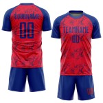 Maillot de football personnalisé à sublimation rouge royal Maillot de football personnalisé à sublimation rouge royal