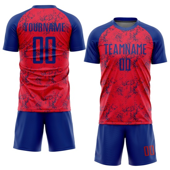 Maillot de football personnalisé à sublimation rouge royal Maillot de football personnalisé à sublimation rouge royal