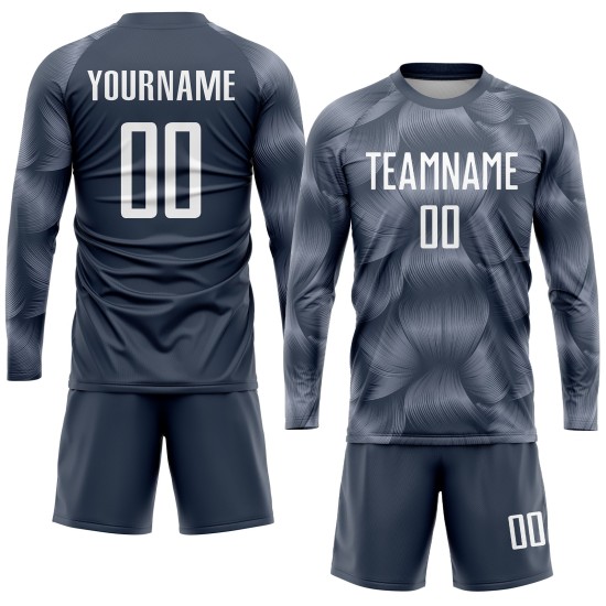Maillot de football personnalisé gris acier et blanc par sublimation Maillot de football personnalisé gris acier et blanc par sublimation